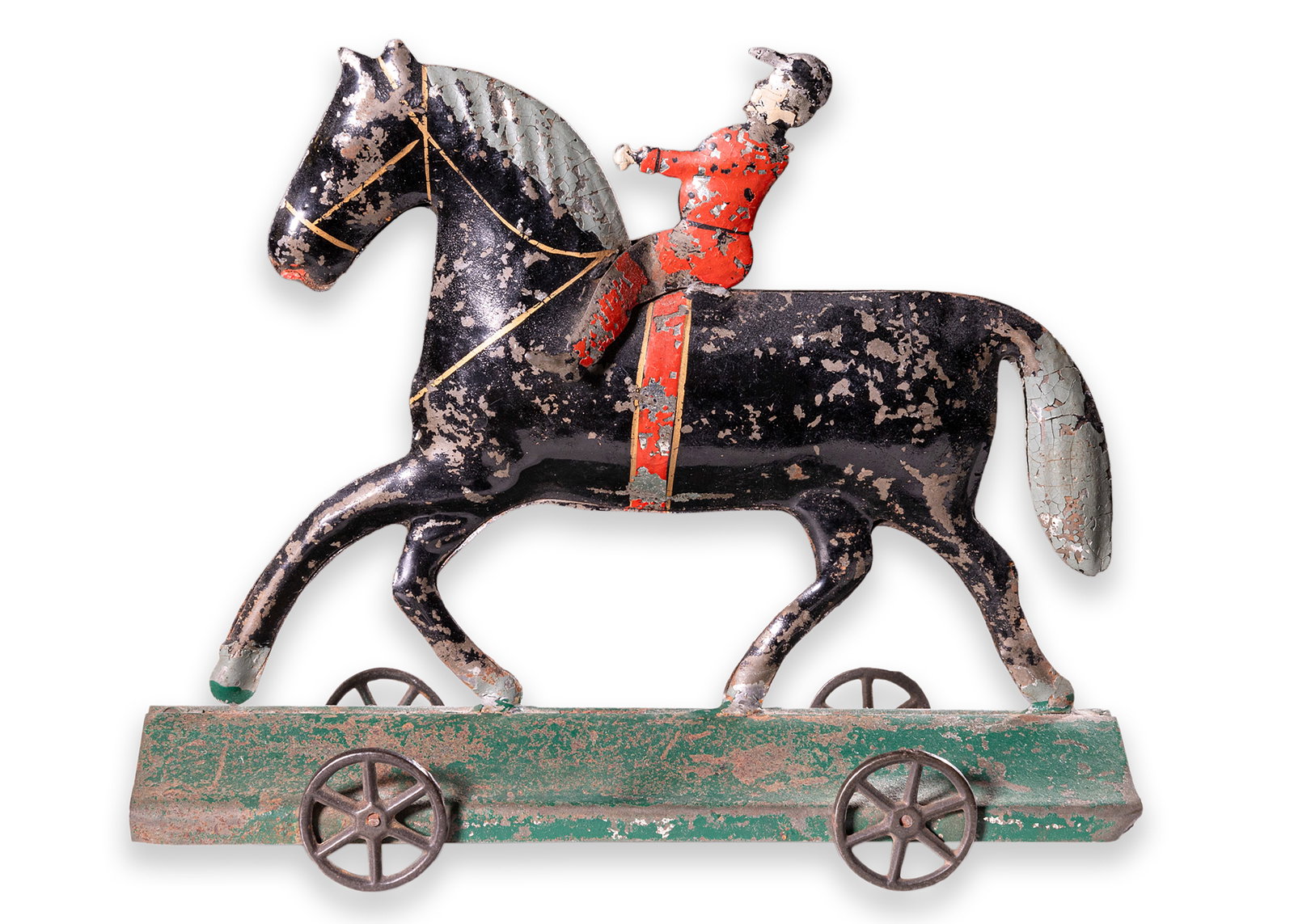James Fallows & Sons Man Riding a Horse Antique Tin Toy Collectables Philadelphia 1880s (1 of 5)