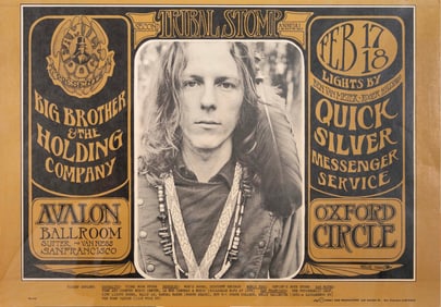 Stanley Mouse Big Brother and the Holding Co. 1967 Lithographic Rock Poster Avalon Ballroom