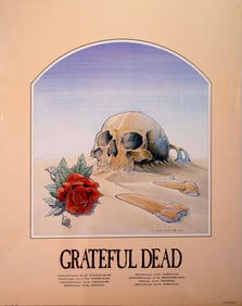 Stanley Mouse Grateful Dead Europe Tour 1981 Vintage Lithographic Rock Concert Poster Framed