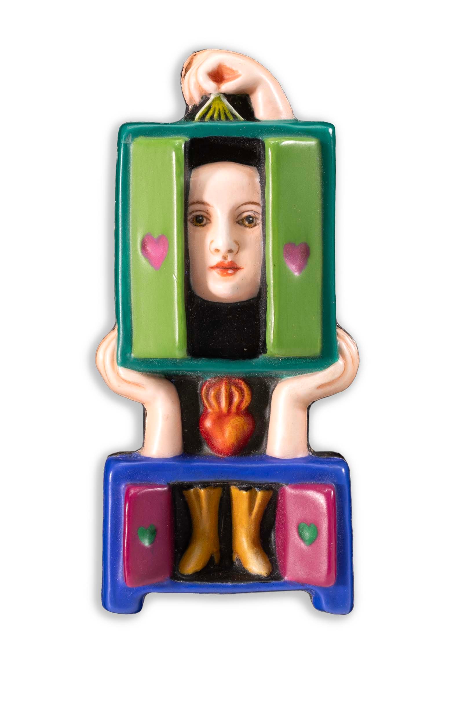 Sergio Bustamante Surreal Heart Brooch Pendant Signed Contemporary Sterling Silver 925 Mexico (1 of 7)