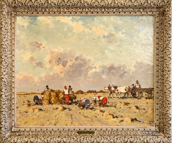 Jozsef Csillag Hungarian Impressionist Signed Oil Painting on Canvas Framed 1930s