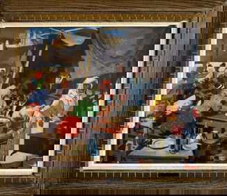 Vilmos Aba-Novak Signed Modern Oil Painting on Canvas Hungarian Figurative Framed 1930s