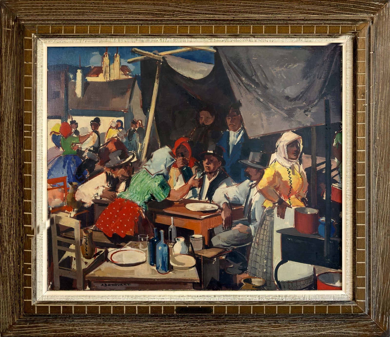 Vilmos Aba-Novak Signed Modern Oil Painting on Canvas Hungarian Figurative Framed 1930s (1 of 19)