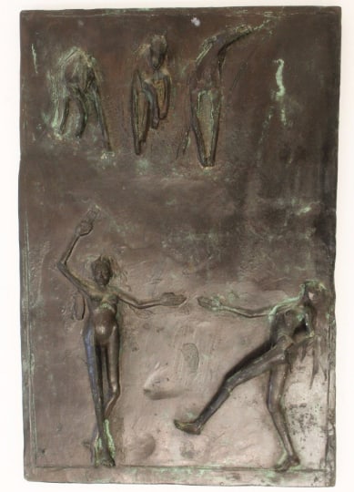 Bonnie Brown Bronze Bas Relief Plaque 1970s Sculpture Mid Century Modern (1 of 5)