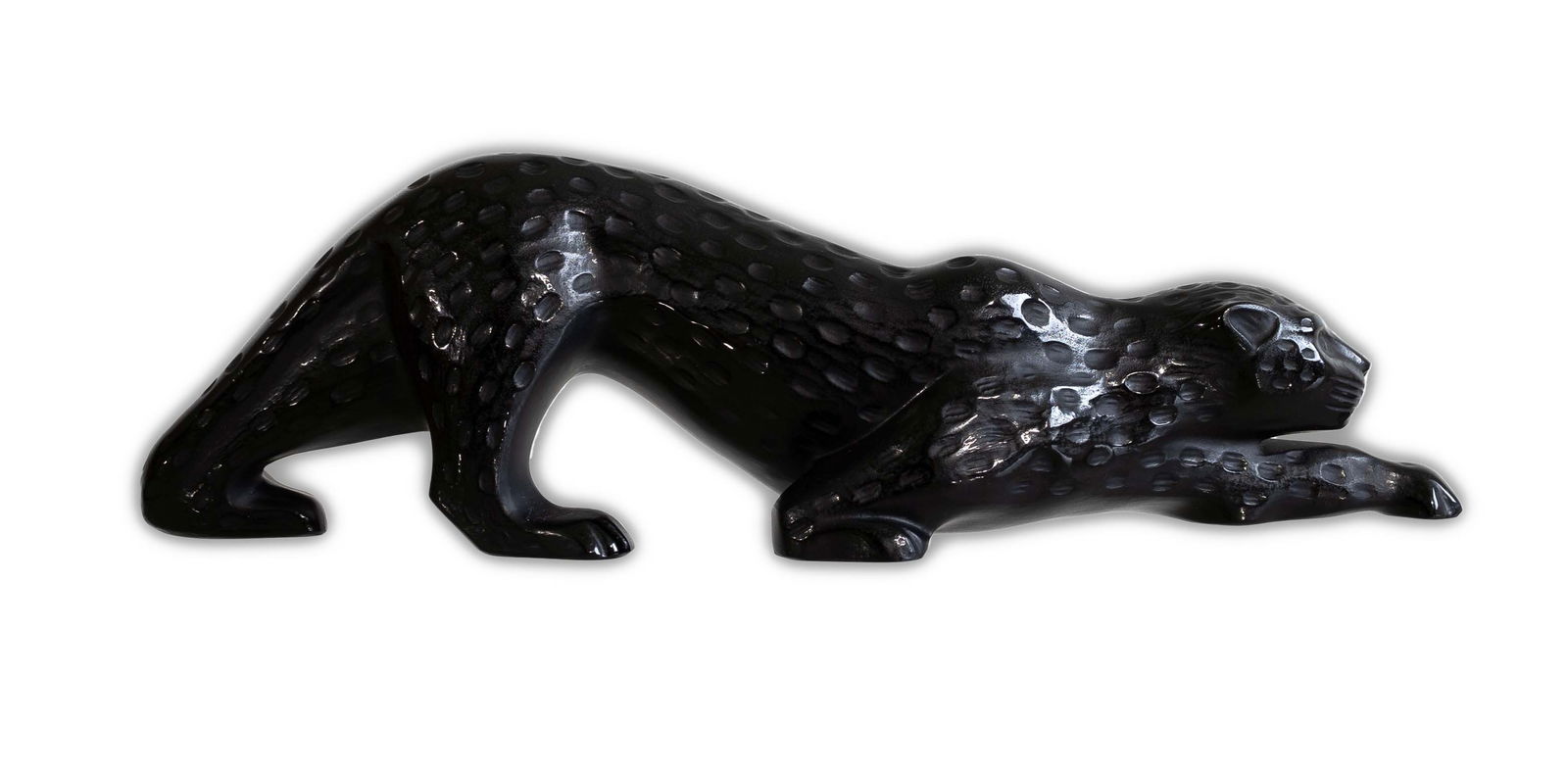 Lalique France Zeila Panther Modern Black Crystal Sculpture Figurine 20th Century (1 of 11)