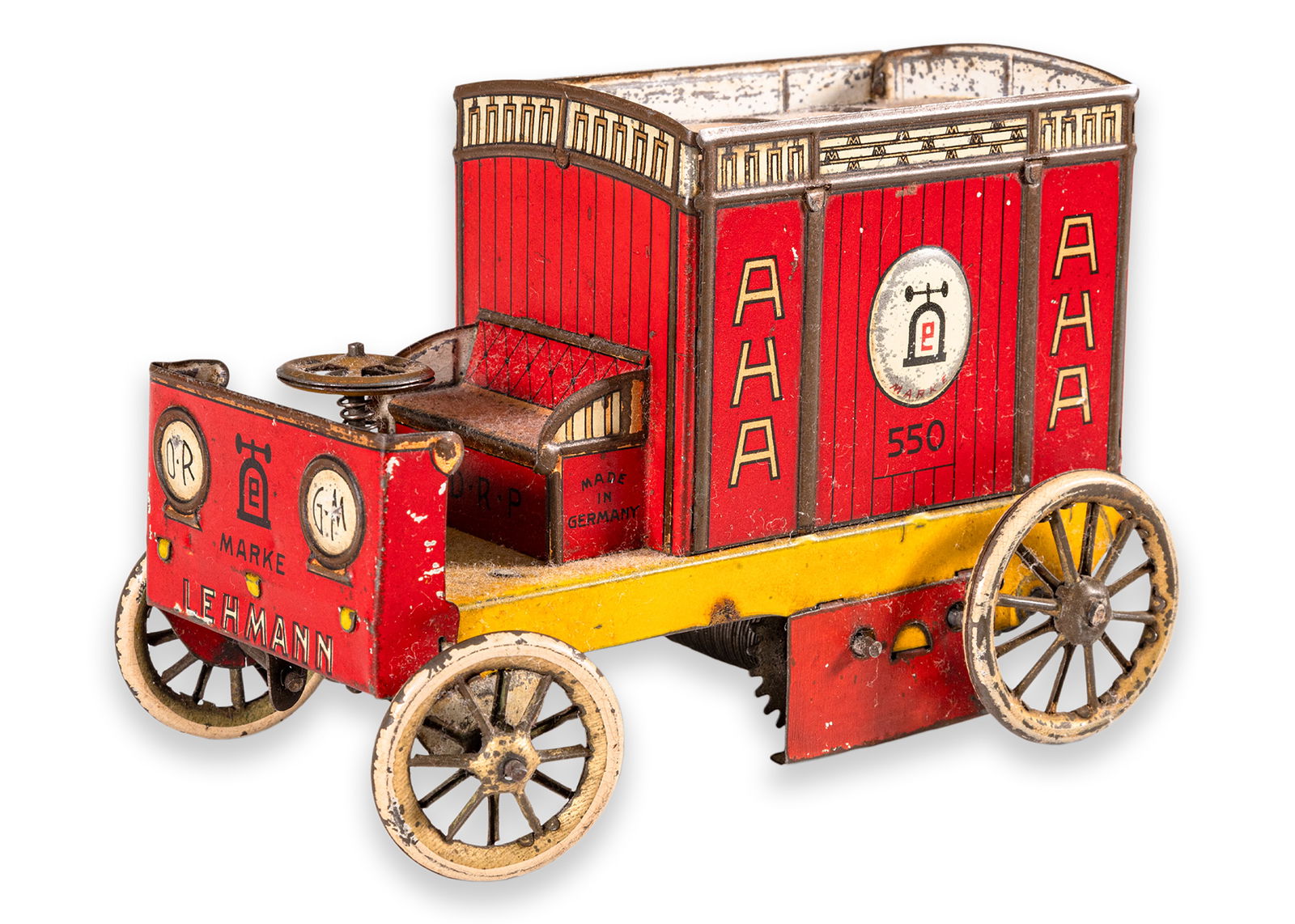 Lehmann AHA Delivery Van Windup Clockwork Antique Lithographed Tinplate Toy Germany 1903 (1 of 8)