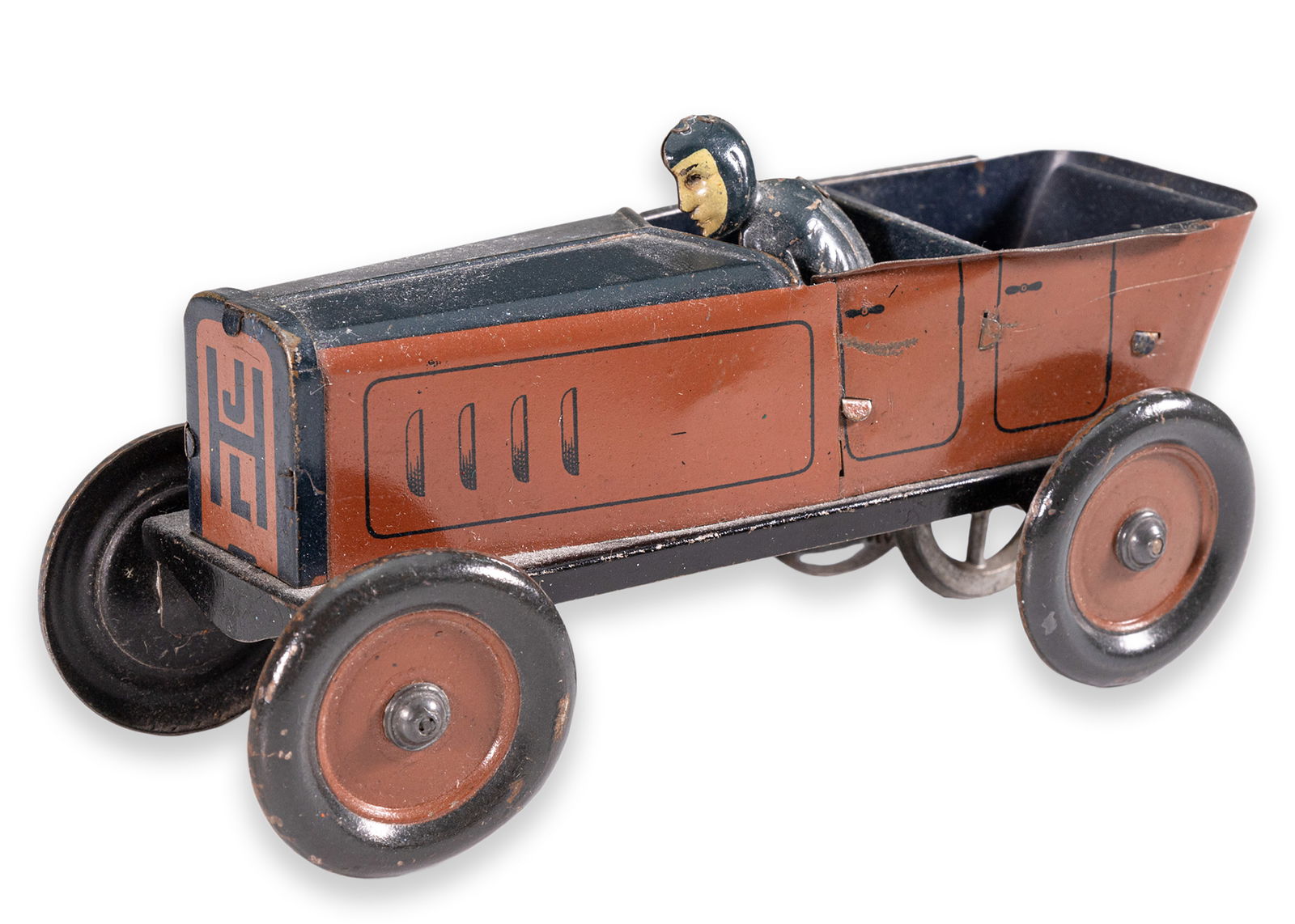 J.L. Hess Speed Racer Windup Clockwork Tinplate Antique Red Race Toy Car Germany 1920 (1 of 6)