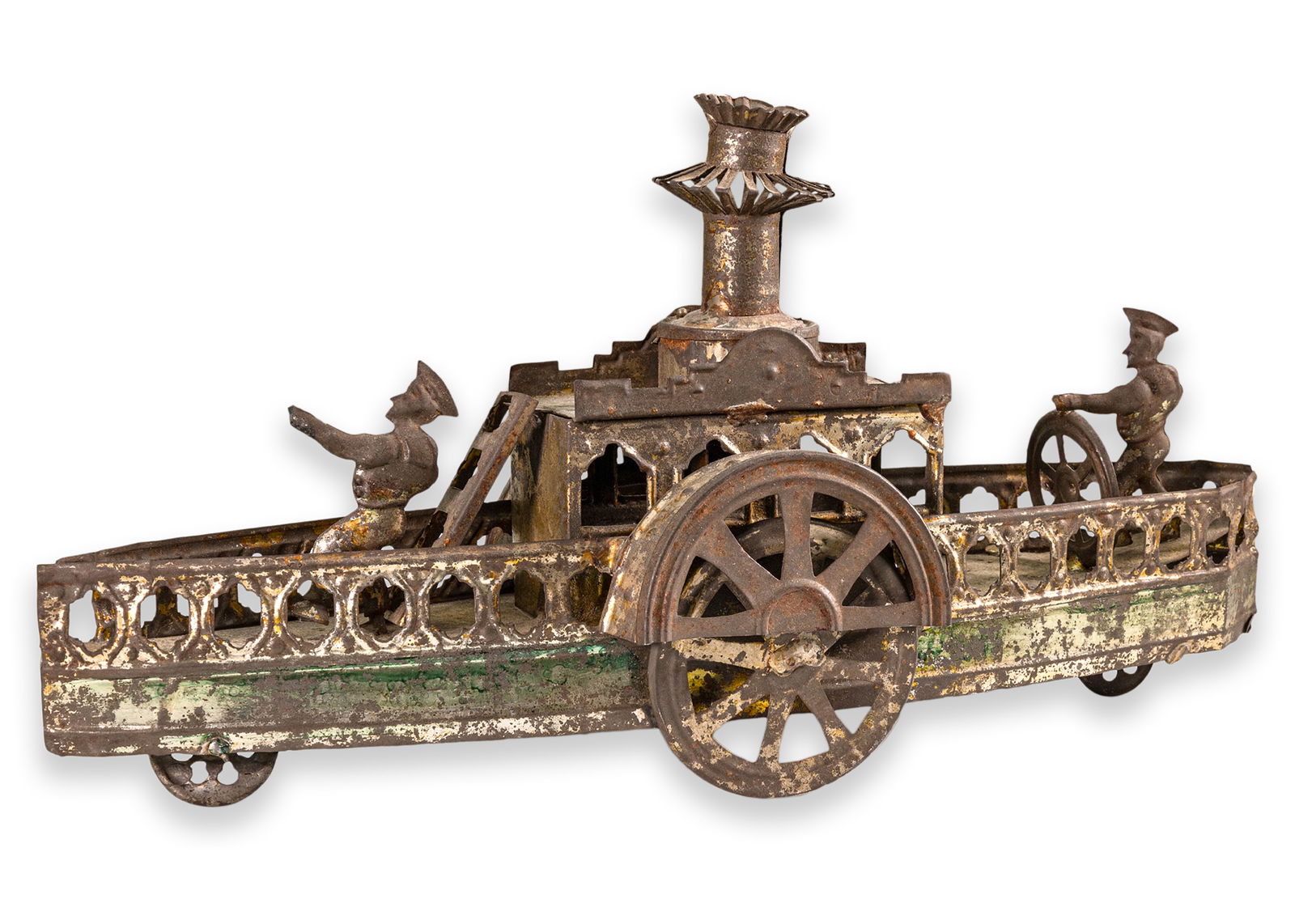 Carette Green Torpedo and Gunboat with Flywheel Antique Lithographed Tinplate Toy Germany 1909 (1 of 6)