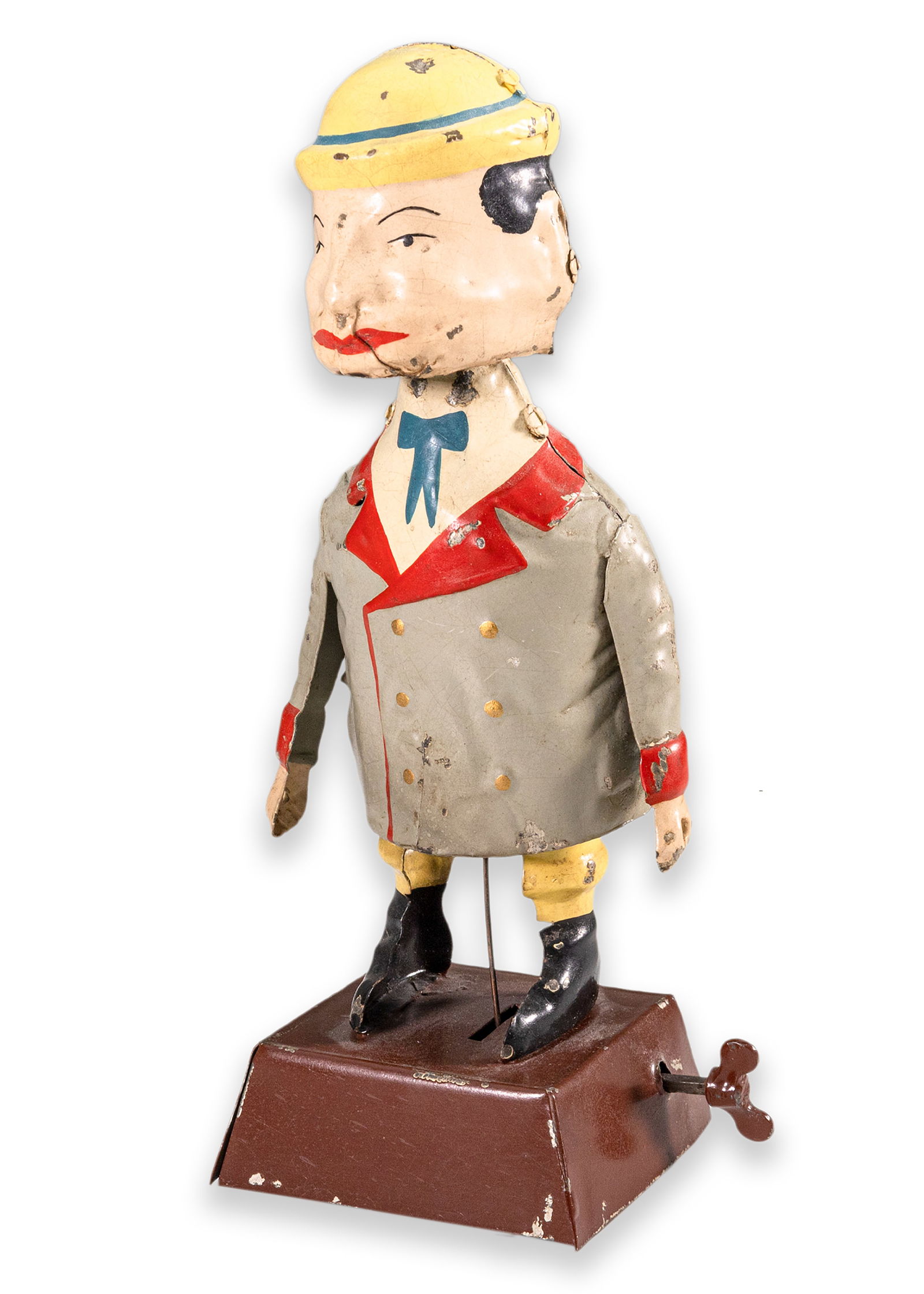 Gunthermann Man in Yellow Hat Antique Windup Clockwork Toy Painted Tinplate Germany 1930 (1 of 6)