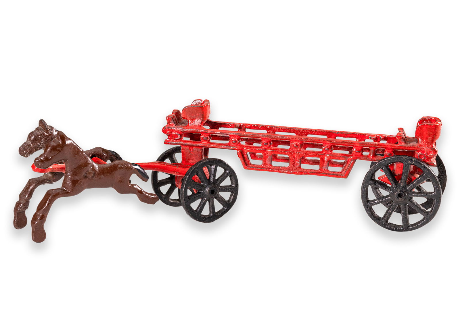 Vintage Fire Wagon Cast Iron Pull Toy Antique Toy Collectables 1960s (1 of 6)