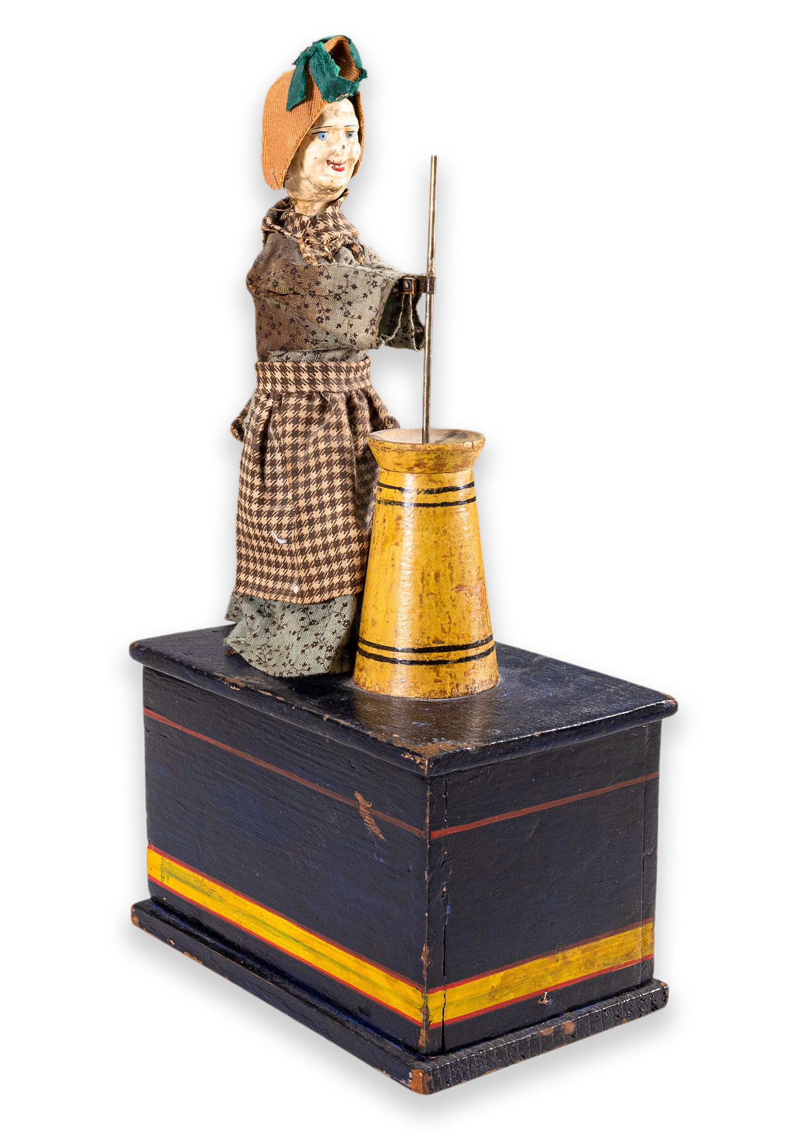 Ives Blakeslee Co. Woman Churning Butter Antique Clockwork Toy Connecticut America 1875 (1 of 6)