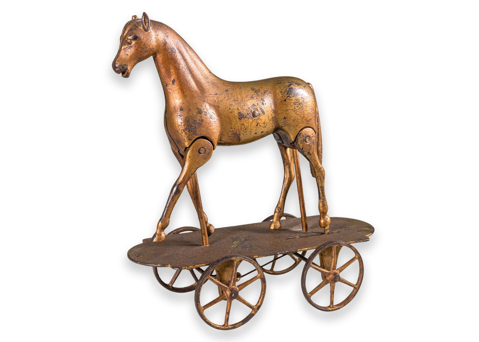 Ives Walking Bronze Horse on Platform Pull Toy Antique Cast Iron America 1895 (1 of 8)