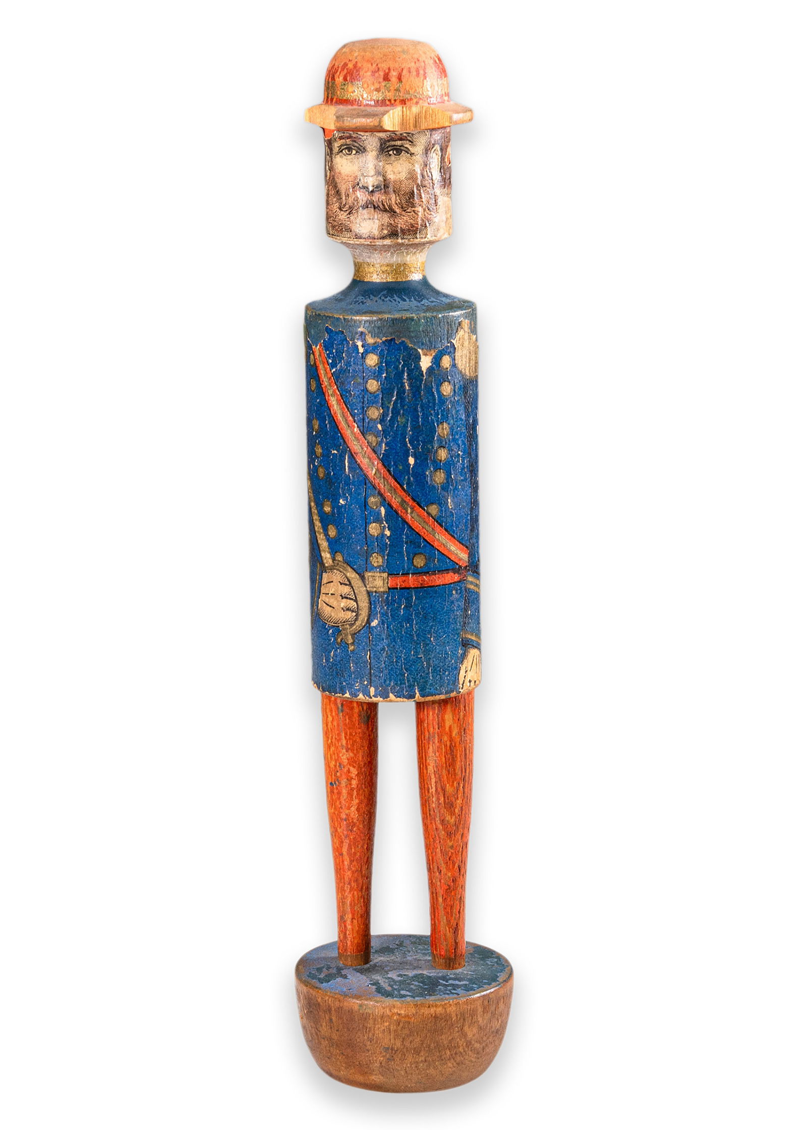 Ives Wooden Soldier King Pin from Nine-Pins Game Antique Collectable Toy America 1885 (1 of 7)