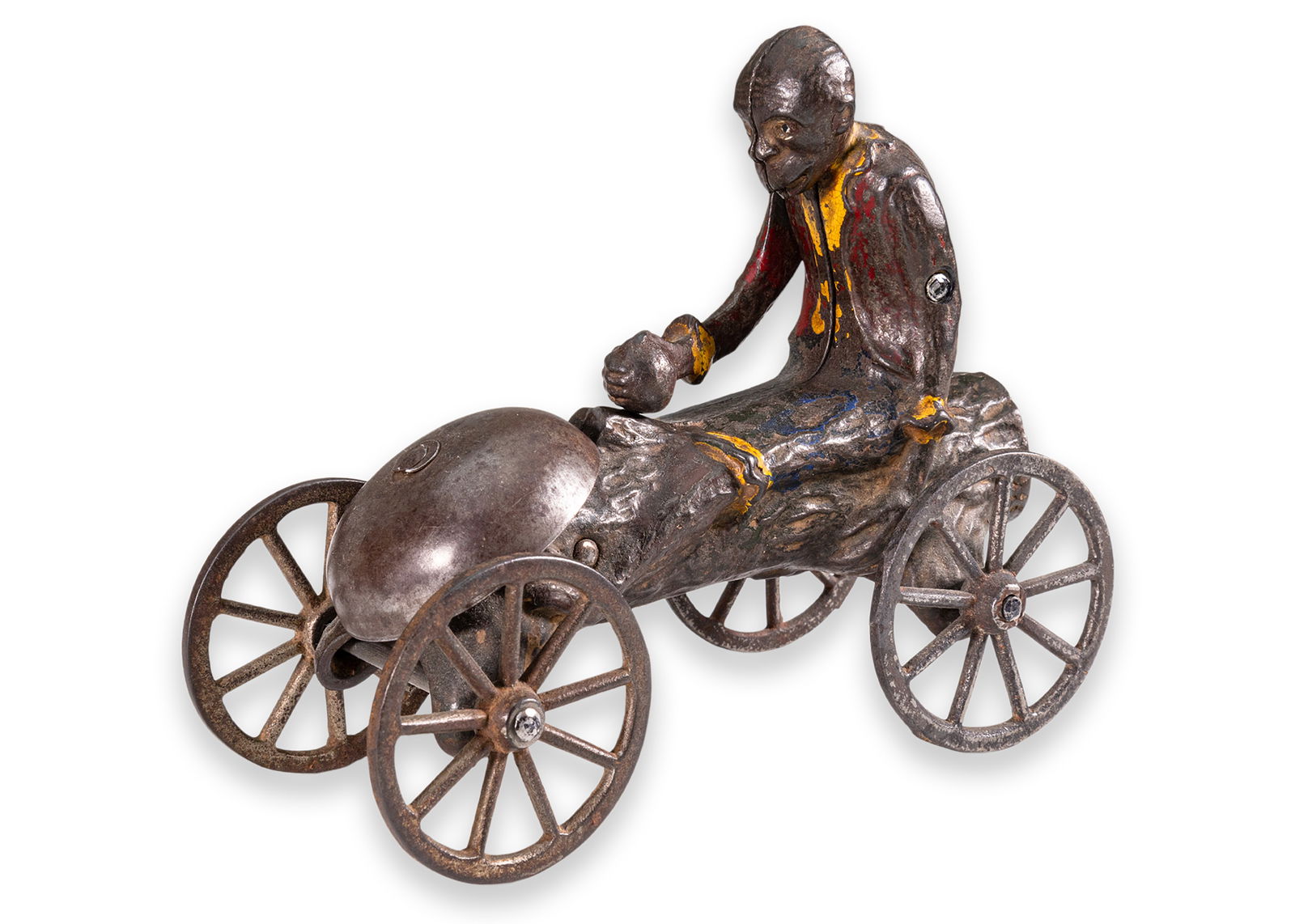 Gong Bell Toy Company Monkey Log Rider Wheeled Toy Antique Cast Iron Connecticut America 1905 (1 of 6)