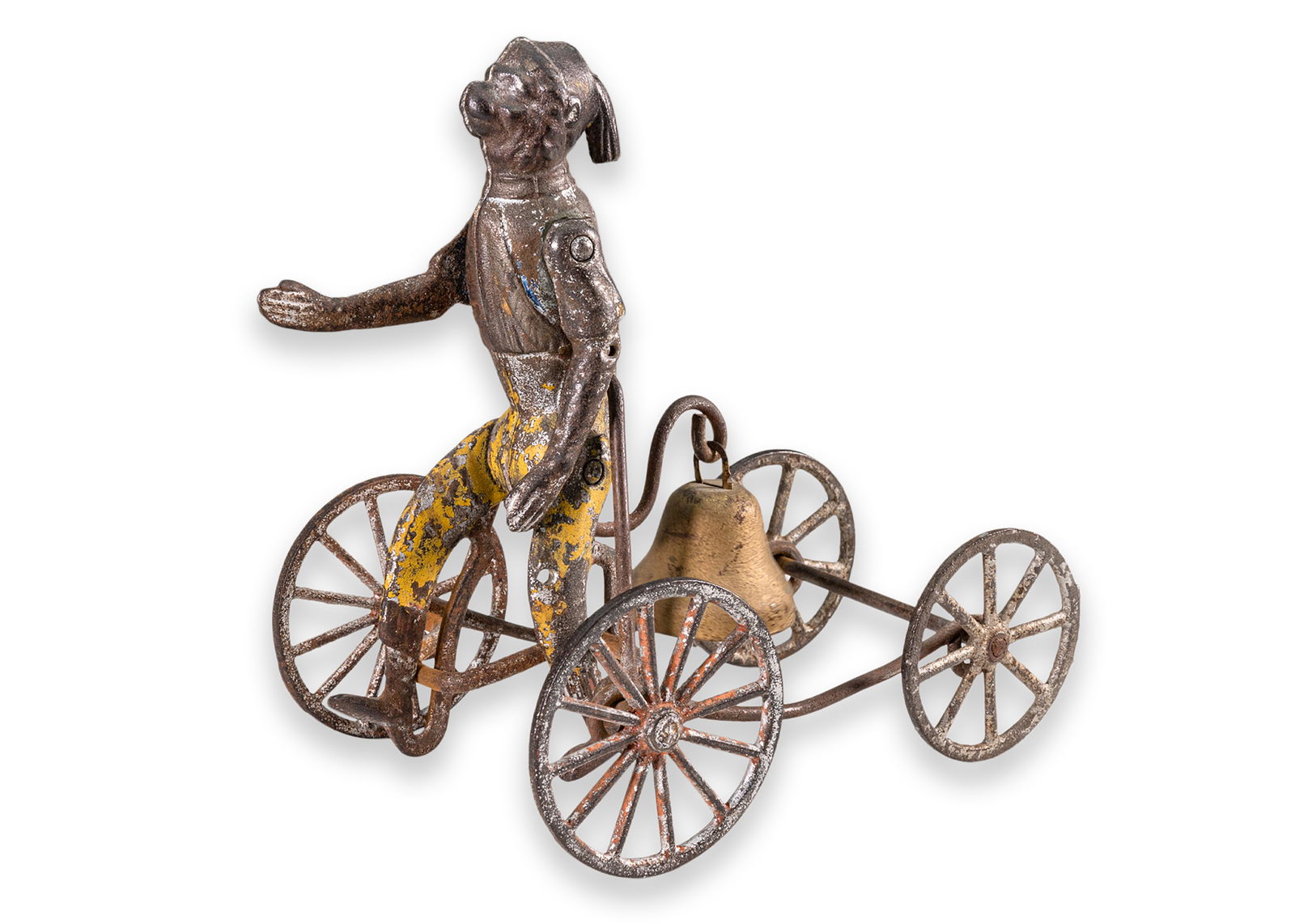 Gong Bell Toy Company Monkey Pull Bell Toy Antique Cast Iron Connecticut America 1890 (1 of 7)