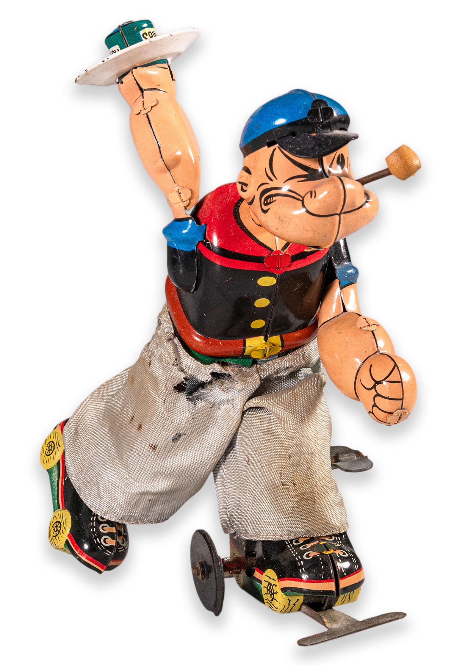 Linemar Co Marx Popeye Roller Skater Windup Clockwork Tinplate Antique Toy Japan 1950 (1 of 7)