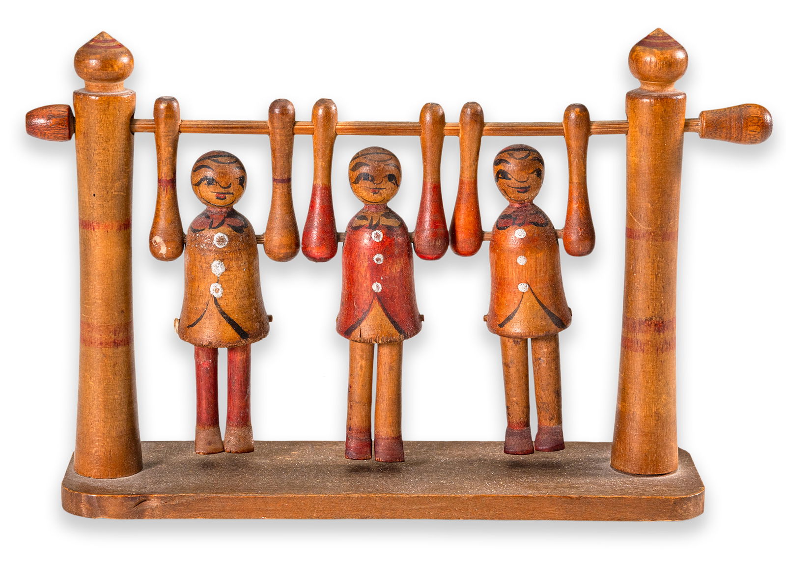 Vintage Folk Art Kokeshi Style 3 Dolls on a Swing Antique Toy Japan 1960 (1 of 6)