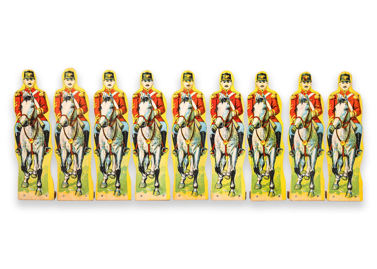 Vintage Paper Doll Soldiers on Wood Base Antique Toy Collectables 1960s (1 of 5)