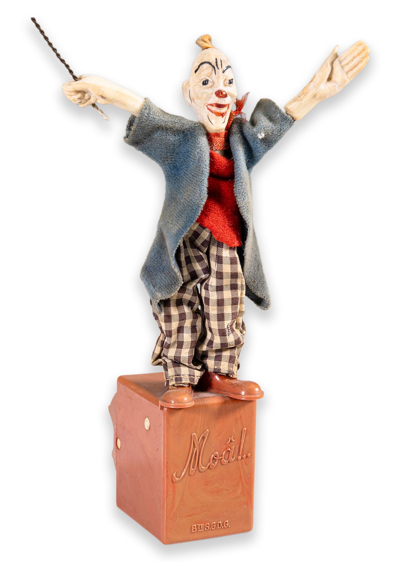 Vintage Circus Clown Conductor Antique Thumb Toy France 1950 (1 of 5)