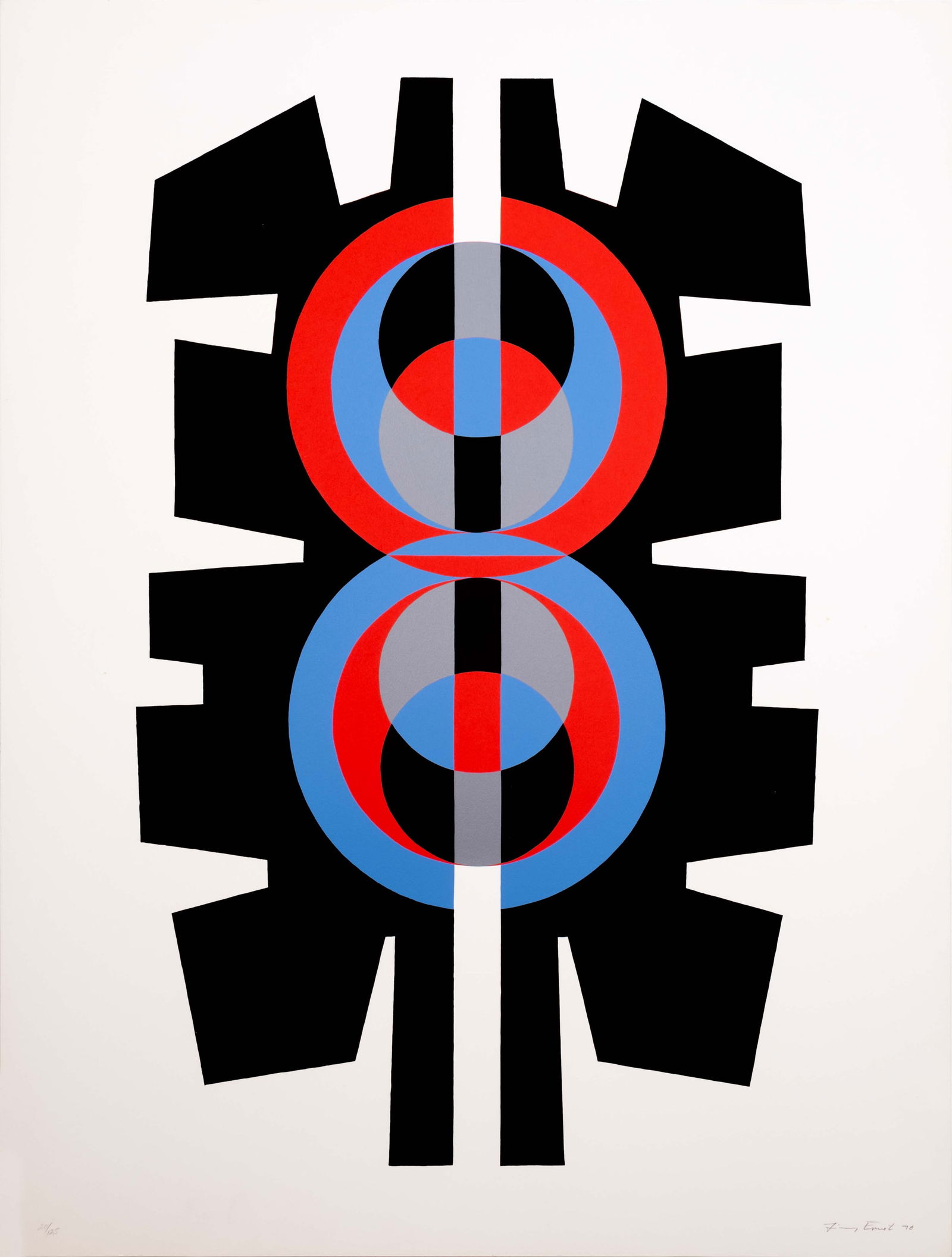 Jimmy Ernst Plate II Signed Modern Geometric Silkscreen on Paper 20/125 Unframed 1970 (1 of 8)