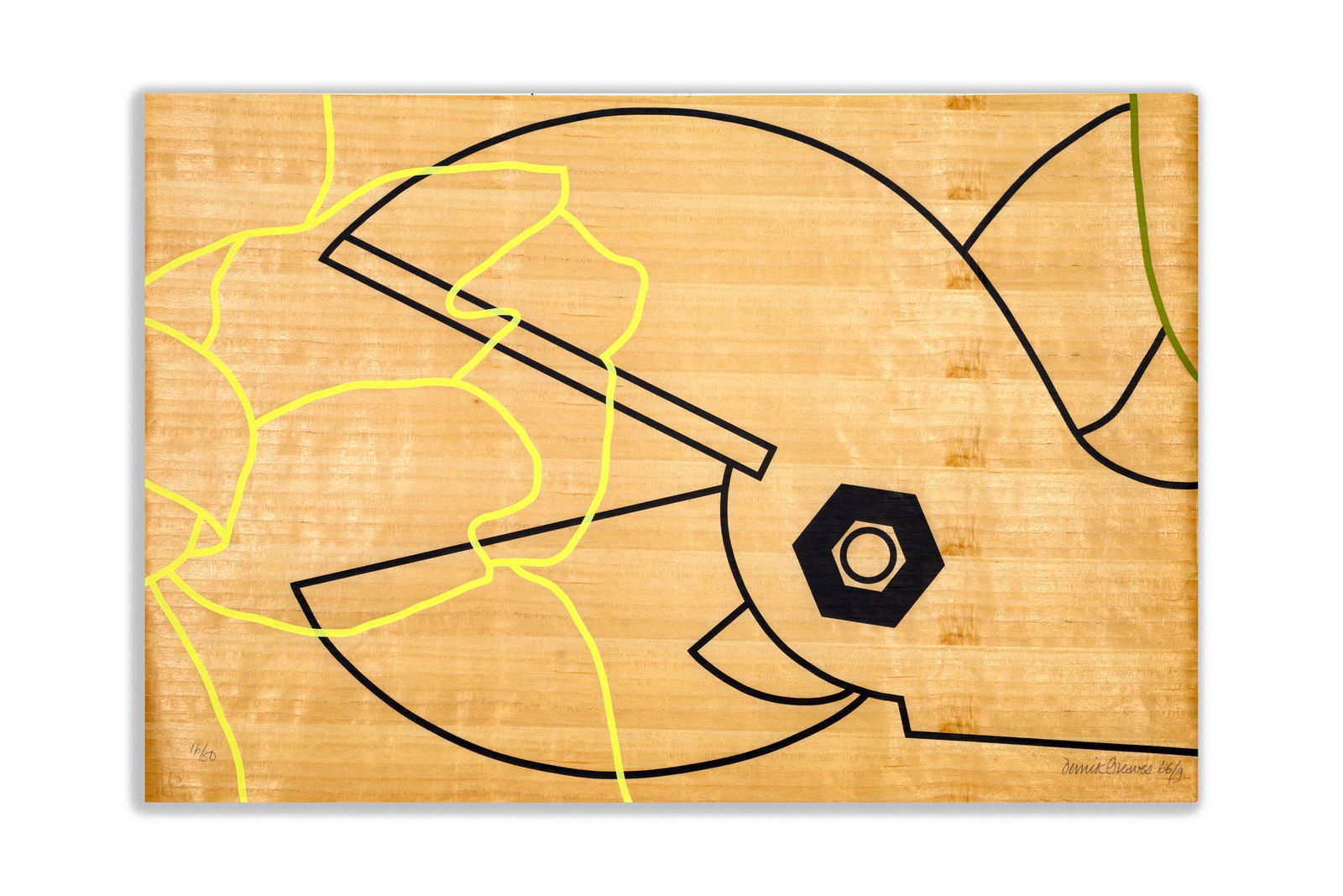 Derrick Greaves Rose & Secateur Signed Minimalist Modern Silkscreen 16/50 Unframed 1969 (1 of 8)