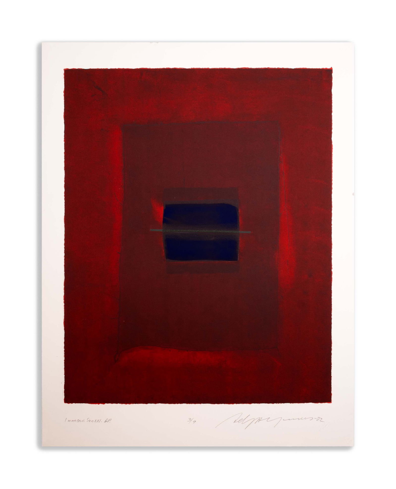 Adja Yunkers Immobile Sun XXI Signed Modern Abstract Etching on Paper A.P. 3/9 Unframed 1982 (1 of 11)