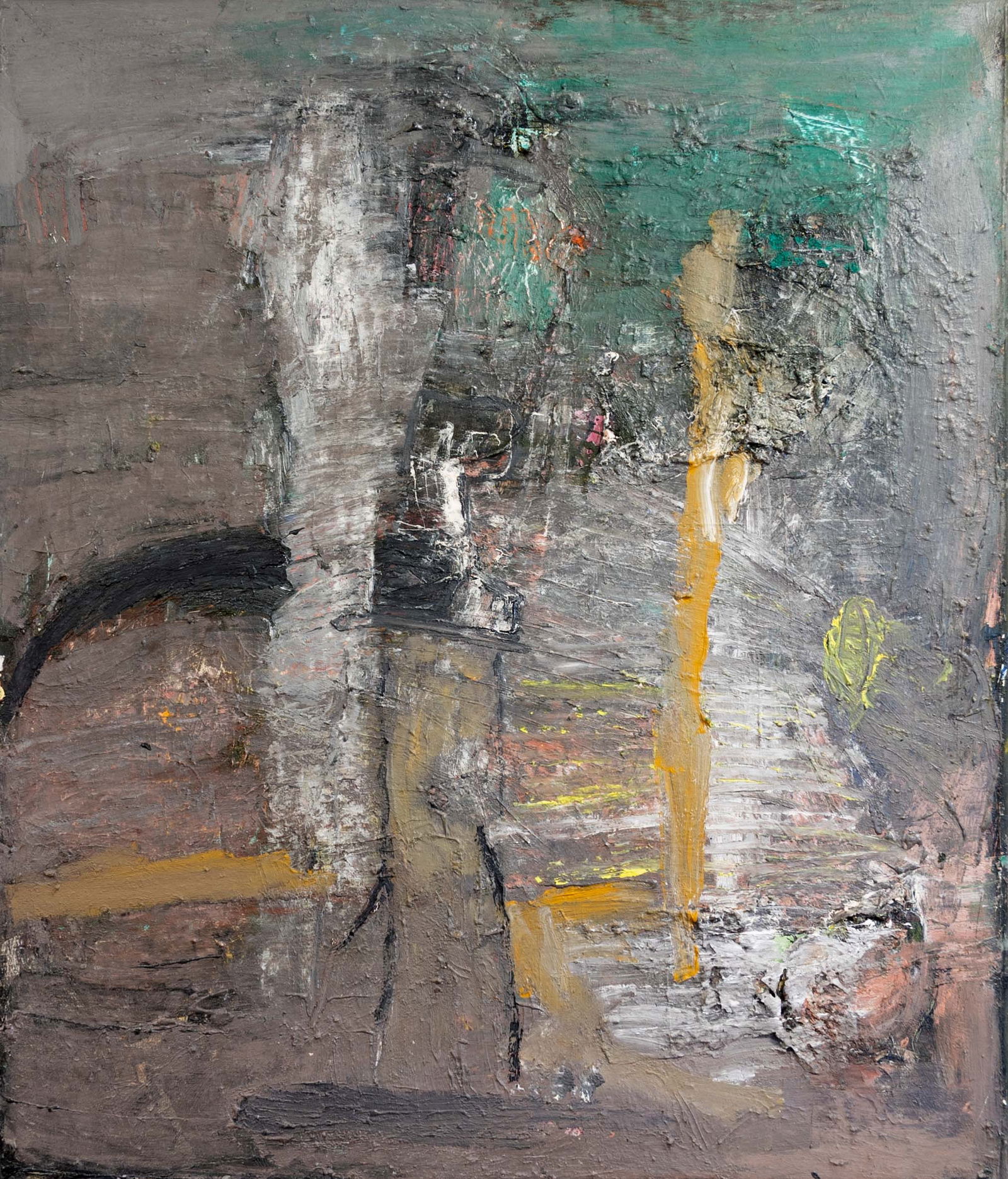 John Beardman Untitled (Yellow & Green) Signed 1986 Contemporary Abstract Expressionist Painting (1 of 12)