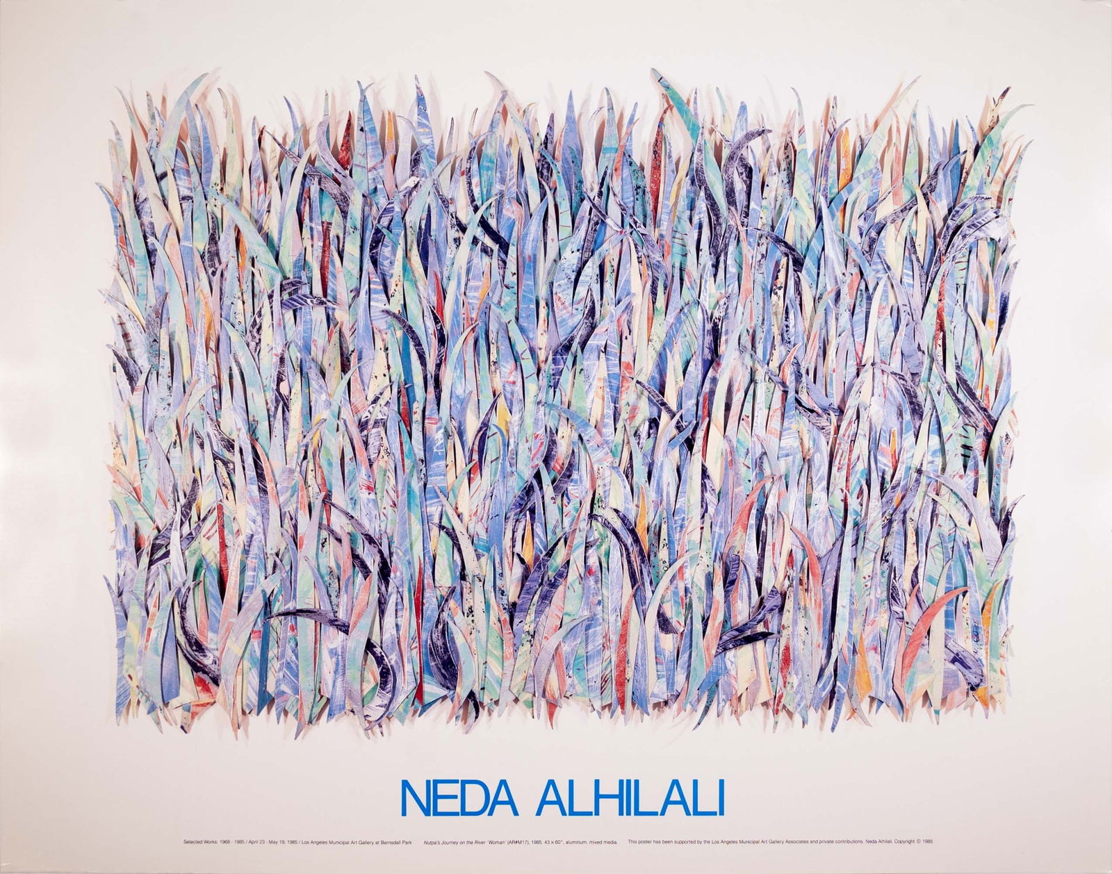 Neda Al-Hilali Los Angeles Municipal Art Gallery Lithographic Exhibition Poster Unframed 1985 (1 of 9)