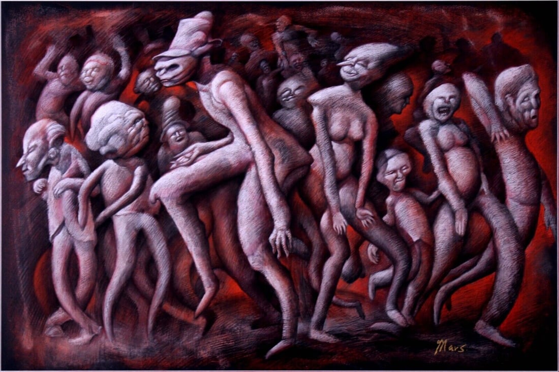 Chris Mars Bug People 1991 Signed Contemporary Pastel Drawing Framed (1 of 8)