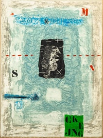 James Cognard Signed Postmodern Carborundum Etching on Hand Made Paper V/XV 1970s
