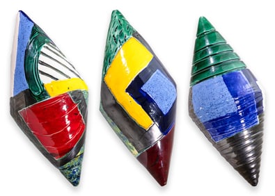 Kaiser Suidan Ceramic Wall Sculptures Contemporary Modern Set of 3