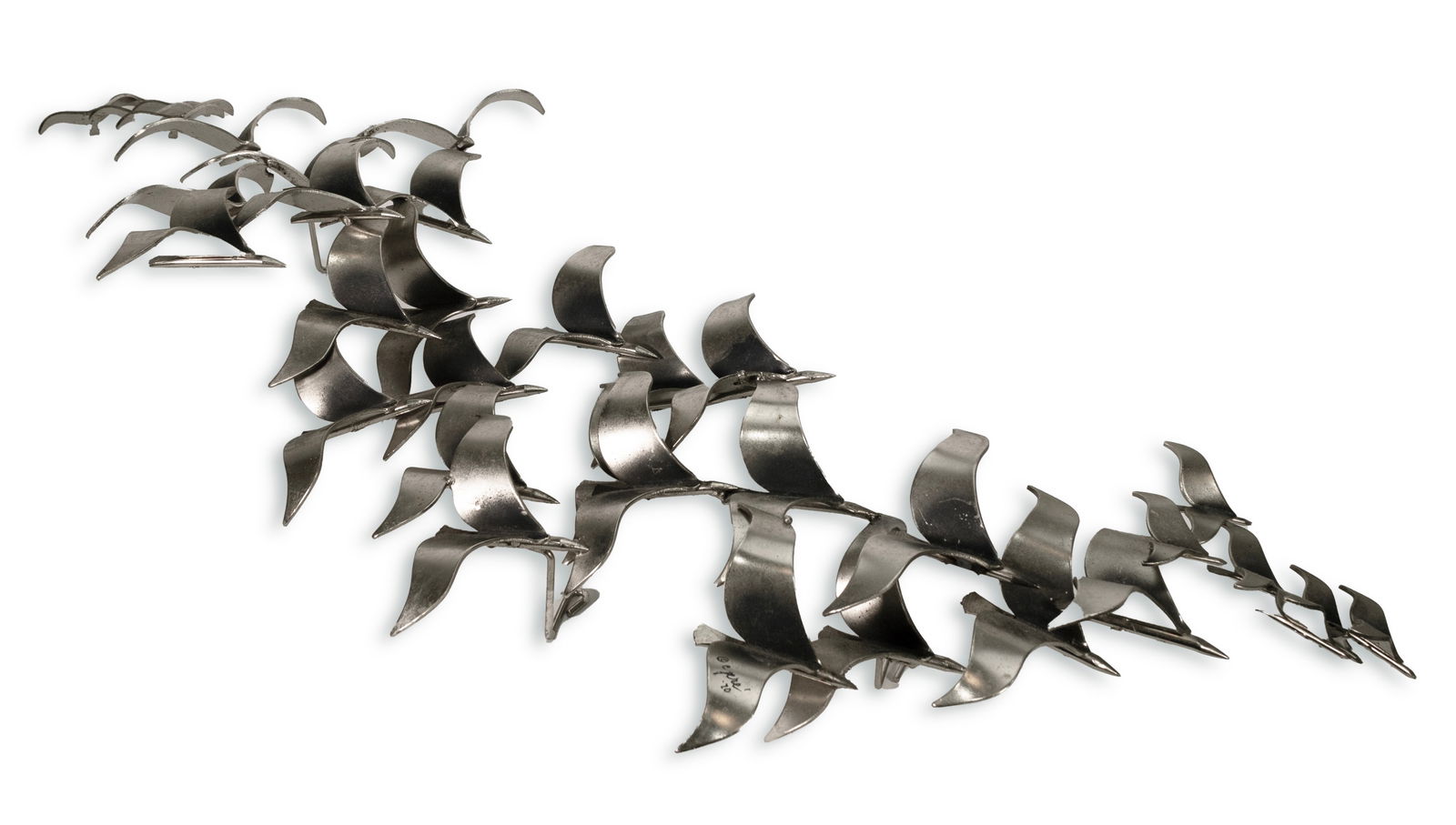 Vintage Curtis Jere Signed 1970 Birds In Flight Metal Wall Sculpture (1 of 5)