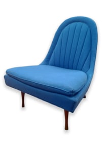 Paul McCobb for Widdicomb Royal Blue Upholstered Lounge Slipper Chair Modern Design