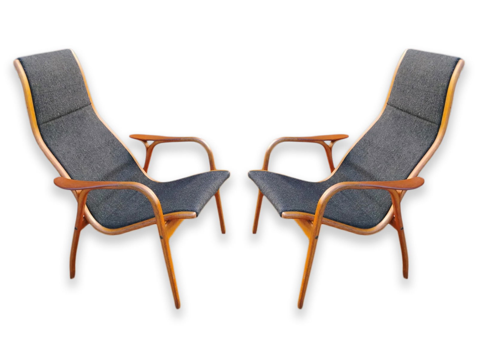 Yngve Ekstrom Pair of Vintage Teak Lamino Chairs by with Original Tags Scandinavian Design (1 of 8)