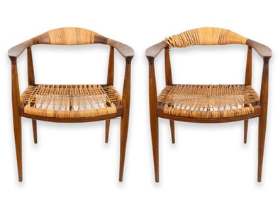 Hans Wegner for Johannes Hansen Pair of The Chair Armchairs 1949 Modern Design