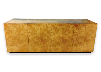 Milo Baughman for Thayer Coggin Burl Wood Credenza Sideboard Buffet