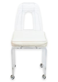 Rialto Lucite Swivel Chair on Wheels Postmodern Space Age Style 1970s