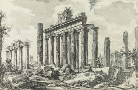 Giovanni Battista Piranesi Campus Martius Antiquae Urbis Antique Engraving Rome 18th Century: An antique etching engraving titled “Campus Martius Antiquae Urbis” by Giovanni Piranesi. Published circa mid-18th century. Giovanni Battista Piranesi (1720-1778) was an Italian classical
