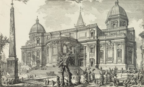 Giovanni Battista Piranesi Basilica di S. Maria Maggiore Antique Engraving Rome 18th Century