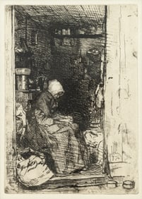 James Abbot McNeill Whistler La Vieille Aux Loques (N. 21) from Etchings from Nature Series 1858