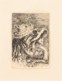 Pierre-Auguste Renoir Le Chapeau Epingle Drypoint Etching on Paper Framed 1894