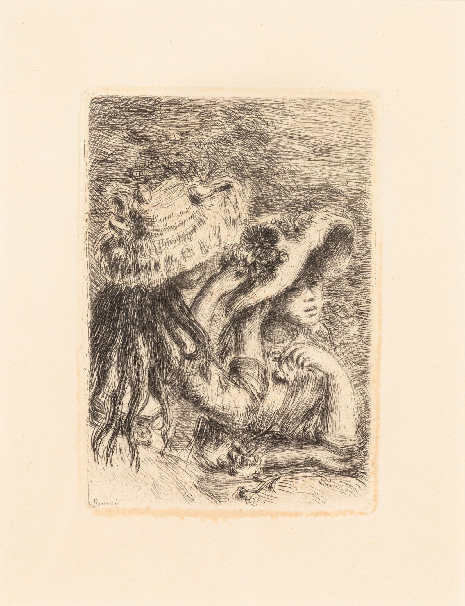 Pierre-Auguste Renoir Le Chapeau Epingle Drypoint Etching on Paper Framed 1894 (1 of 8)