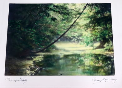 Percy Murray Traquility Signed Vintage Hand-Colored Photo Print