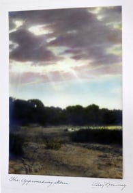 Percy Murray The Approaching Storm Signed Vintage Hand-Colored Photo Print