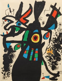 Joan Miro Montroig 3 (M. 955) Signed Modern Lithograph in Colors H.C. 3/10 Unframed 1974