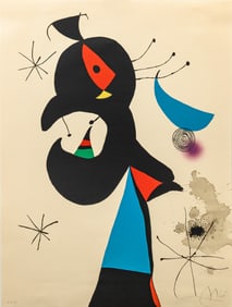 Joan Miro Montroig 4 (M. 956) Signed Modern Lithograph in Colors H.C. 7/10 Unframed 1974