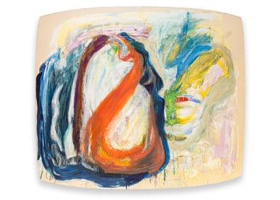 Ron Gorchov Molly Brandt Oil on Pale Linen Contemporary Abstract Expressionist Painting 1993