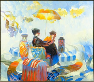 Keith Lindberg Trunk of Dreams Signed Modern Impressionist Oil Painting on Canvas 20th Century