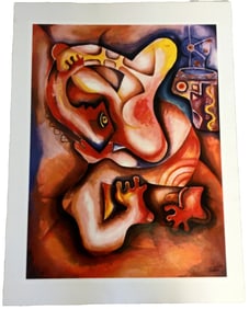 Alexandra Nechita Crawling in Doubt Signed Serigraph Contemporary Modernist Unframed