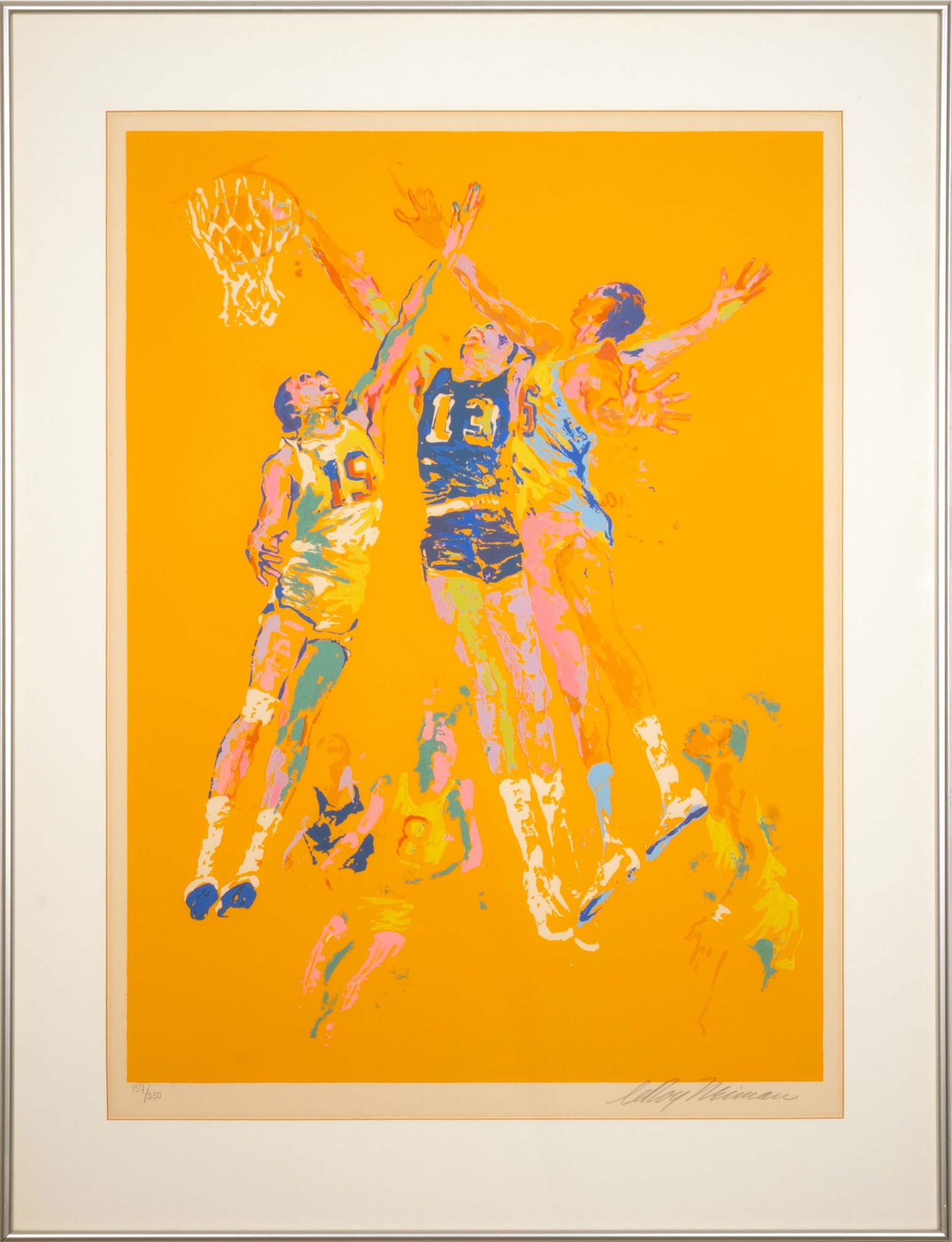 Leroy Neiman Basketball Signed Contemporary Serigraph 157/250 Framed (1 of 10)